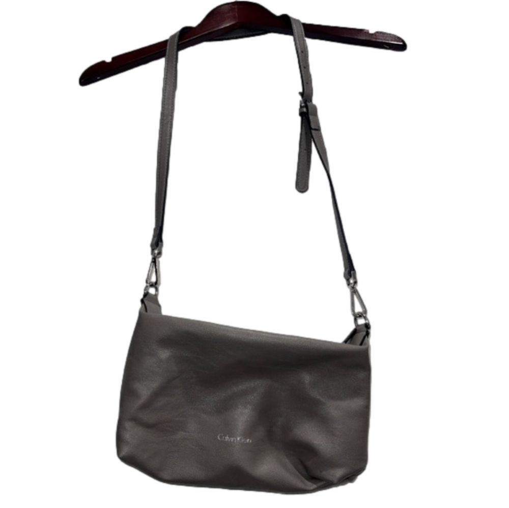 Calvin Klein Bag Women Leather Hobo Shoulder Strap Taupe